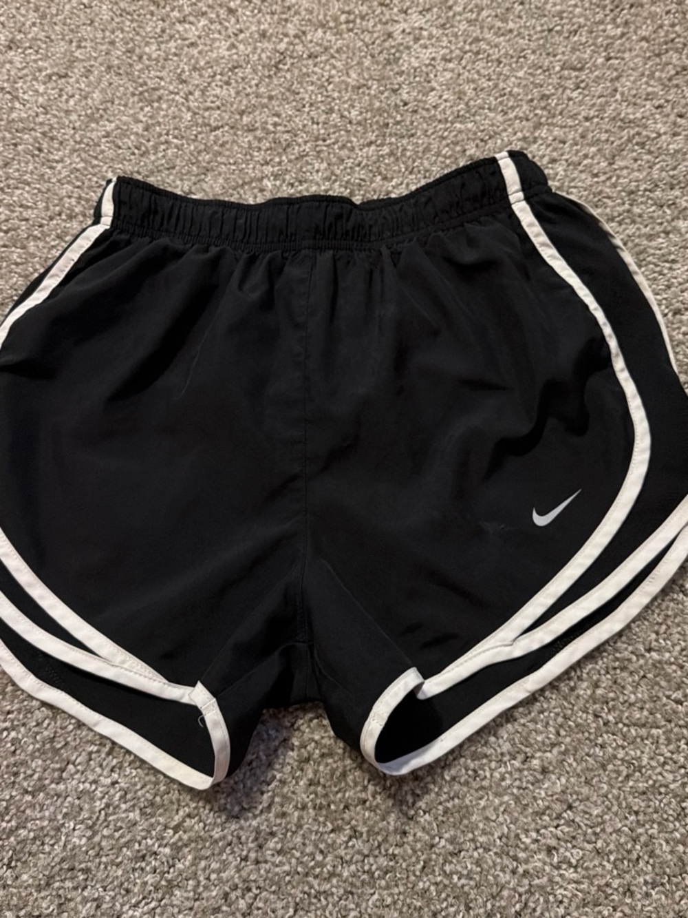 Nike Black Athletic Shorts with White Piping